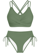 ZAFUL Women's High Waisted Bikini Sets Two Piece Swimsuit Twist Front Bathing Suit